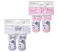 Super Soft Baby Unicorn Headband & Sock Set (0-12 Months) (white)