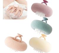 Super Soft Bath Sponge Flower with Suction Cup, 2025 New Honeycomb Sunflower Bath Ball, Exfoliating Baths Sponge Cleaning Brush, 2-in-1 Body Cleaning Ball with Handle (4pcs)