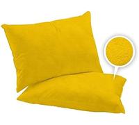 Super Soft Brushed Cotton Flannel Pair of pillowcases-Super Warm Flannelette Pillow Case/Covers-Thermal/Flannel Pillowcases pair in 7 colors-Warm & Cosy Pillowcases 75x50cm (Mustard)