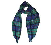 Super Soft Check Cashmere Feel Tartan Check Scarf - Scarves for Men - Men`s Soft Cashmere Scarf (Navy-Green)