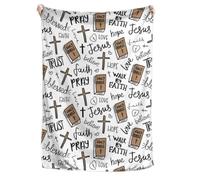 Super Soft Christian Bible Jesus Throw Blanket, Inspirational Scripture Throw Blankets, Warm Blanket with Bible Verse, Prayer Blankets for Home, Prayer, Reading & Gifting (#40 * 50in)