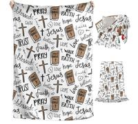 Super Soft Christian Bible Jesus Throw Blanket, Super Soft Bible Verse Blankets, Lightweight Comfortable Jesus Blanket for Women, All Seasons, Religious Christian Gifts for Adults and Kid (85 * 95in)