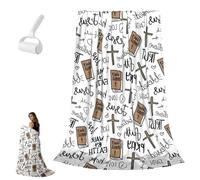 Super Soft Christian Bible Jesus Throw Blanket, Super Soft Christian Bible Jesus Throw, Lightweight Comfortable Child of God Comforter for Sofa Couch Bedroom (78 * 90in)