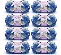 Super Soft Chunky Chenille Yarn for Crocheting,Rainbow Fluffy Velvet Plush Thick Soft Chunky Chenille Baby Blanket Yarn for Crocheting Knitting Beginners 8 * 100g(Blue White Grey