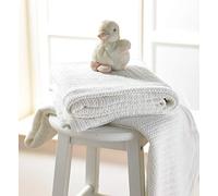 Super Soft Cot Bed Pure Cotton Baby Junior Cellular Blanket White 100 x 150cm