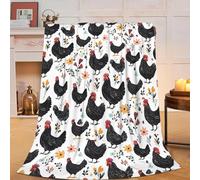 Super Soft Cozy Fleece Rooster Throw Blanket - Lightweight Plush Bedding - Chicken Lovers Gifts for Women, Girls, Boys, Kids, Men - 40''X50''
