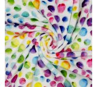 Super Soft Cuddle Fleece Fabric Material Rainbow DOTS 1MTR