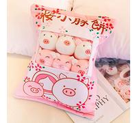 Super Soft Cute Cat Pillow Throw Pillow with 8pcs Mini Dolls Toys Inside Comfortable for Kids and Adults Perfect Birthday or Anniversary (As Shown3)
