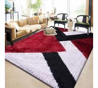 Super Soft Door Mat for Indoor Front or Back Door Use - Beautiful Abstract Design Luxury Heavy Rug for Kitchen - 60 x 110 cm- Nova Red Grey Silver