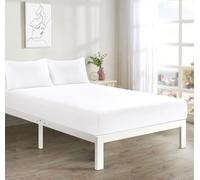 Super Soft Easy Care Brushed Microfibre Fitted Sheets - Fitted Bed Mattress Sheet 25cm Deep Fitted Bottom Bedsheets - Shrinkage & Fade Resistant (White, Double)