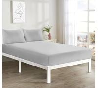 Super Soft Easy Care Brushed Microfibre Fitted Sheets - Fitted Bed Mattress Sheet 25cm Deep Fitted Bottom Bedsheets - Shrinkage & Fade Resistant (Silver, 4FT - Small Double)