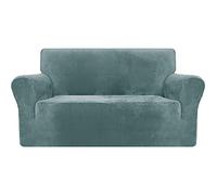 Super Soft Elastic Plush Velvet Sofa Cover with Non-Slip rts, Machine Washable, Perfect for Living Room, Armchair/Single Seat, White