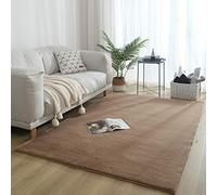 Super Soft Faux Rabbit Fur Rug Faux Rabbit Fur Rug Fluffy Faux Sheepskin Area Rugs Anti-Skid Carpets for Living Room Bedroom Kids Room Nursery Rugs Non-Slip Durable,Brown,80X160CM