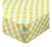 Super Soft Fitted Crib Sheets - 100% Jersey Cotton - for Boys and Girls - 28” x 52” Fits Full Size Crib and Toddler Bed Mattresses - Covered Elastic Hem - Green Honeycomb - by Abstract