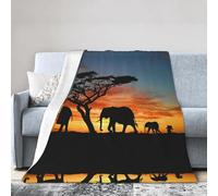 Super Soft Flannel Blanket African Elephant, Warm And Not Pilling, Super Light