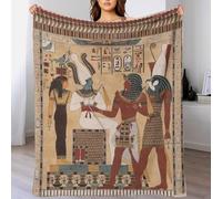 Super Soft Flannel Fleece Egyptian Mural Throw Blanket for Couch, 3D Bubble Warm Fluffy Osiris Judgment Blankets 70x80inch(180x200cm) for Bed Sofa, Lightweight Cozy Fuzzy Blanket for All Seasons
