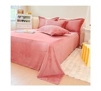 Super Soft Flannel Velvet Flat SheetPlush Shaggy Fleece Bedding for WinterCozy Bed Sheet for Twin Full Queen KingWarm Pink 160x230cm
