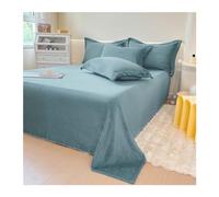 Super Soft Flannel Velvet Flat SheetPlush Shaggy Fleece Bedding for WinterWarm Twin/Full/Queen/King Bed Sheet Set (Green A 250x230cm + 2x48x74cm)