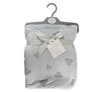 Super Soft Fleece 3 Layer Baby Blanket 75 x 100cm Specially Design for The Winter (Grey Hearts)