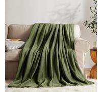 Super Soft Fleece Blanket Sofa Bed Throw Large Faux Fur Reversible Travel Throw Fluffy Soft Cosy Warm Versatile Blanket for Bed Couch and Travel (Green, Double: (150 x 200cm))