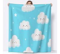 Super Soft Fluffy Fleece Throw Blanket Cloud Card Love Children'S Design Blue, Fleece Blanket for Bed Couch and Sofa Soft Fluffy Print Blanket for Outdoor Travel, Bedroom, King size