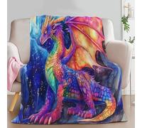 Super Soft Fluffy Fleece Throw Blanket Fantasy Animal Dragon, Non-Shedding Cozy Blanket for Couch, Sofa or Bed - Ideal for Adults & Kids Room Décor Gift, Single size, Color