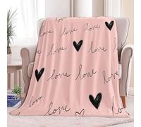 Super Soft Fluffy Fleece Throw Blanket Hand-Drawn Love Letter Heart-Shaped Theme Pink Non-Shedding Cozy Blanket for Couch Sofa or Bed - Ideal for Adults & Kids Room Décor Gift, King size
