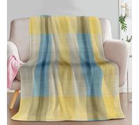 Super Soft Fluffy Fleece Throw Blanket Simple Plaid Pattern Beige, Fleece Blanket for Bed Couch and Sofa Soft Fluffy Print Blanket for Outdoor Travel, Bedroom, Double