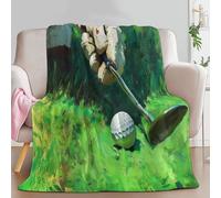 Super Soft Fluffy Fleece Throw Blanket Sports Golf Grass Green, Fleece Blanket for Bed Couch and Sofa Soft Fluffy Print Blanket for Outdoor Travel, Bedroom, King size