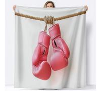 Super Soft Fluffy Fleece Throw Blanket Sports Pink Boxing Gloves Light Color, Fleece Blanket for Bed Couch and Sofa Soft Fluffy Print Blanket for Outdoor Travel, Bedroom, 130 x 150 cm