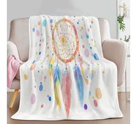 Super Soft Fluffy Fleece Throw Blanket Watercolor Dream Catcher Polka Dots Simple, Non-Shedding Cozy Blanket for Couch, Sofa or Bed - Ideal for Adults & Kids Room Décor Gift, Throw size, Cream