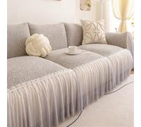Super Soft Funny Fuzzy Sofa Cover, Modern Plush Couch Cover Skirt Hemming, Machine Wash, Scratch-resistant Furniture Protector Grey 180x340cm/70.9x133.9in