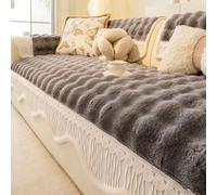 Super Soft Fuzzy Couch Covers, Rabbit Plush Pet-friendly Sofa Cover, Non-slip,machine Wash, Scratch-resistant, Furniture Protector gray 70x150cm/27.6x59.1in