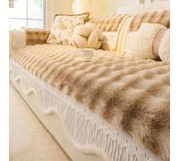 Super Soft Fuzzy Couch Covers, Rabbit Plush Pet-friendly Sofa Cover, Non-slip,machine Wash, Scratch-resistant, Furniture Protector brown 90x180cm/35.4x70.9in
