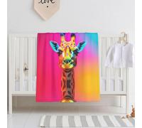 Super Soft Giraffe Head Baby Blanket 30" x 40" Specially Designed for Babies, Breathable and Comfortable