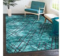 Super Soft Large Area Rugs Living Room Bedroom Carpet Hallway Runner Floor Mats Bright Colour Normal Pile (Turquoise, 80 x 150 cm)