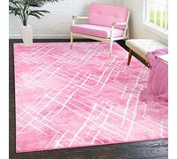 Super Soft Large Area Rugs Living Room Bedroom Carpet Hallway Runner Floor Mats Bright Colour Normal Pile (Pink, 60 x 110 cm)