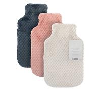 Super Soft Luxurious Popcorn Plush Hot Water Bottle - Great for Long Winter Nights - Perfect Cuddle Companion - Keep Yourself Warm This Winter (Grey)