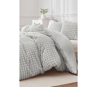 Super Soft Luxury Faux Fur Box Duvet Ezysleep Silver Double