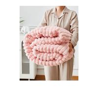 Super Soft Luxury Faux Fur Box Throw Ezysleep Pink Extra Large
