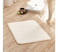 Super Soft Microfiber Bath Mat Non Slip Highly Absorbent Memory Foam Shower Rug Ideal for Bathtub & Shower Large Size (White 90x160 cm)