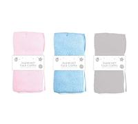 Super Soft Microfibre Baby Face and Hand Wipes 3 Pack of 30 x 30cm Reusable, Washable, Dry, Unscented Cloths | Ideal for Hands & Faces