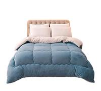 Super Soft Milk Fleece Quilt - Cozy Winter Warmth Fluffy Duvet for Single/Double Beds Blue 1.8m x 2.2m (4kg) - Ultimate Comfort and Style