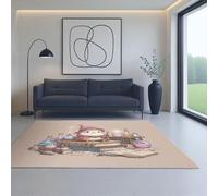 Super-Soft Non-slip Anti skid Carpets Rug Yellow Purple Magic, animals, potion 60 x 110 cm Fits living room, bedroom, office