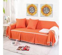 Super Soft Non-Slip Orange Sofa Cover, Solid Color Couch Protector for Living Room, Armchair Decor, 79x138 inch Furniture Slipcover
