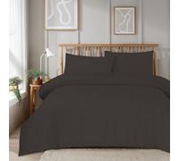 New Edge Blinds NewEdgeBlinds Super Soft Plain Duvet Set in Grey - King, Grey