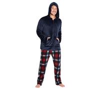 CityComfort Mens Pyjamas, Fleece Mens Pjs, Slim Fit Warm Pyjamas For Men (2XL, Navy)