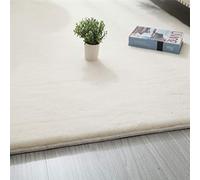 Super Soft Rabbit Fur Area Rug - Fluffy Faux Sheepskin - Anti-Skid, Non-Slip - Beige, 80x200cm
