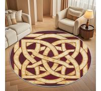 Super soft Round Rugs for Living Room Ø180cm, Vintage Celtic Symbols Washable Non Slip Rugs for Bedroom, Animals Circle Carpet for Living Room Kid’s Room Dining, Easy Care Floor Mat