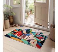 Super Soft Rug 60 x 90 cm Geometric Cubism Carpet, Non Shed Fluffy Abstract House Trees Living Room Carpet Non Slip Washable Area Rugs for Bedroom, Kitchen, Playroom Room, Home Decorative